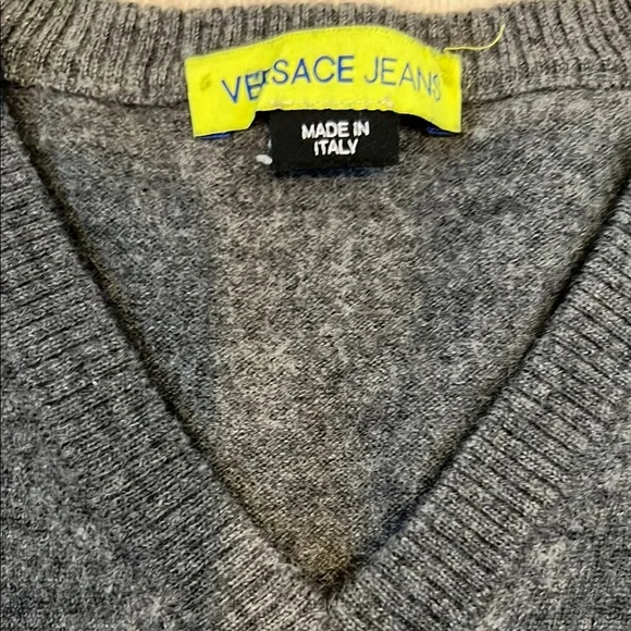 Versace Jeans Collection Charcoal V-Neck Sweater